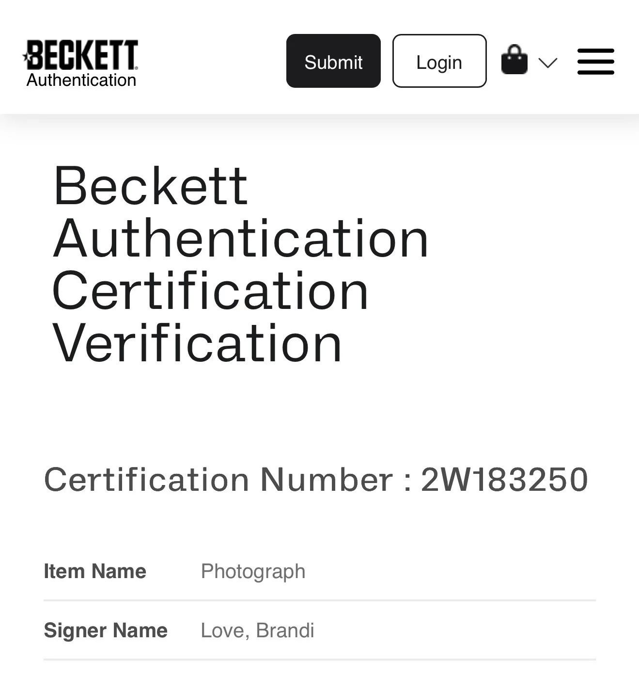 Brandi Love Adult Film Star Signed 8X10 Photo With Beckett COA, изображение 2
