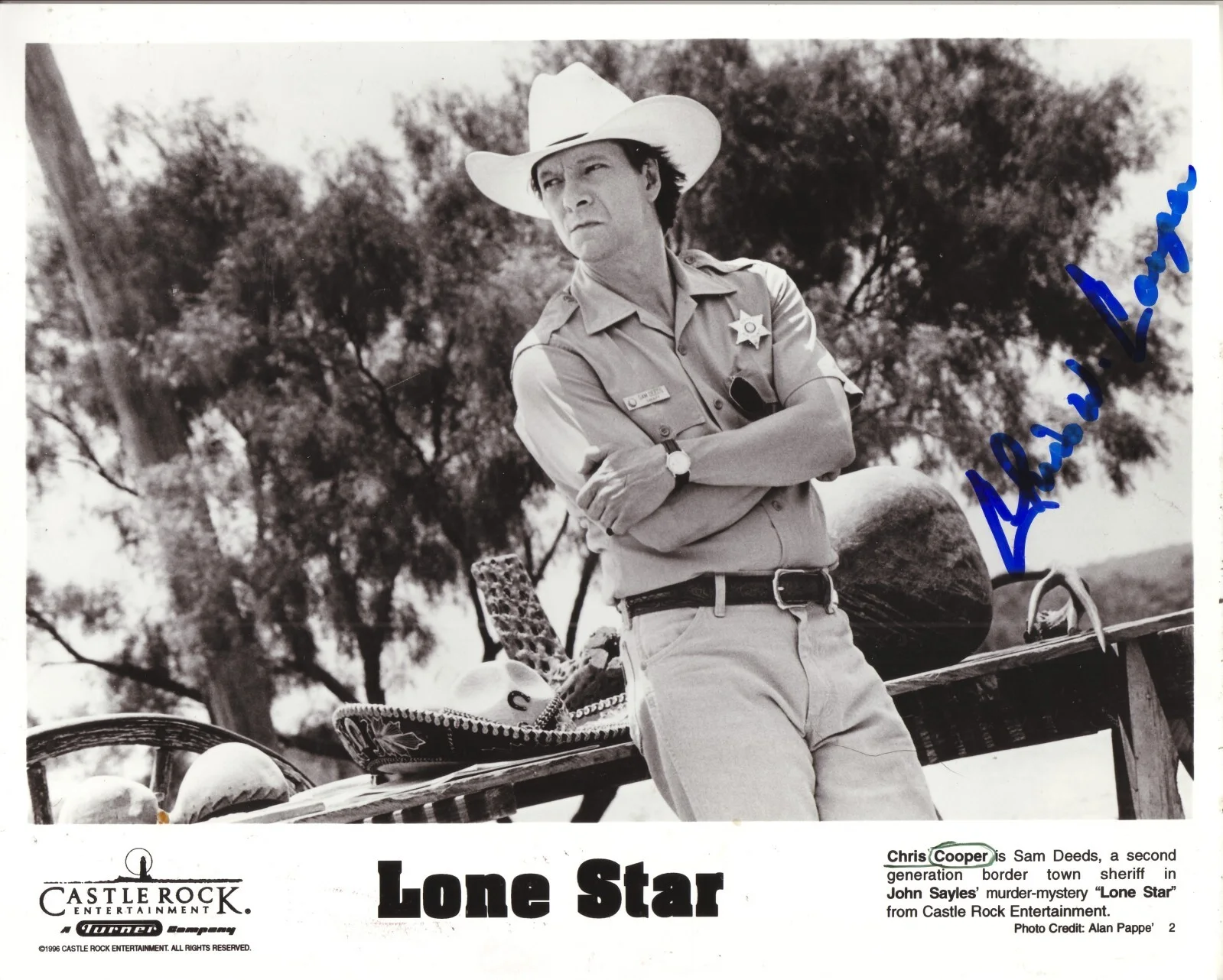 Chris Cooper — Chris Cooper Autograph 1996 Lone Star 8x10 B&W Press Photo