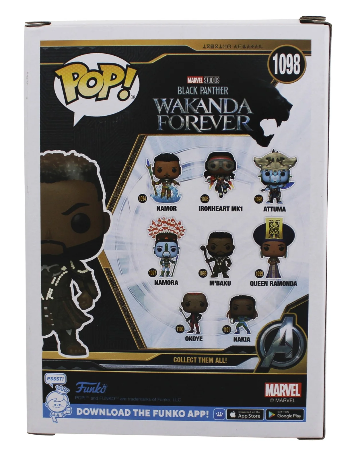 Winston Duke — Winston Duke Black Panther Signed M'Baku #1098 Funko Pop Figure PSA/DNA #AO48785, изображение 4
