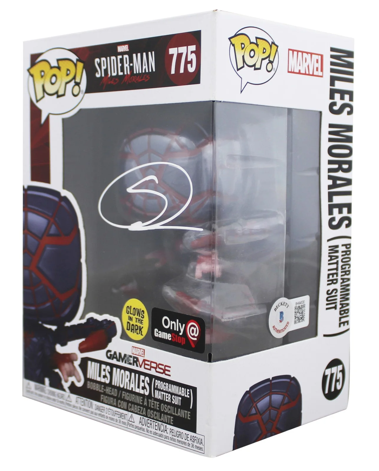 Shameik Moore — Shameik Moore Spider-Man Signed Miles Morales #775 Funko Pop Figure BAS #BH94530, image 2