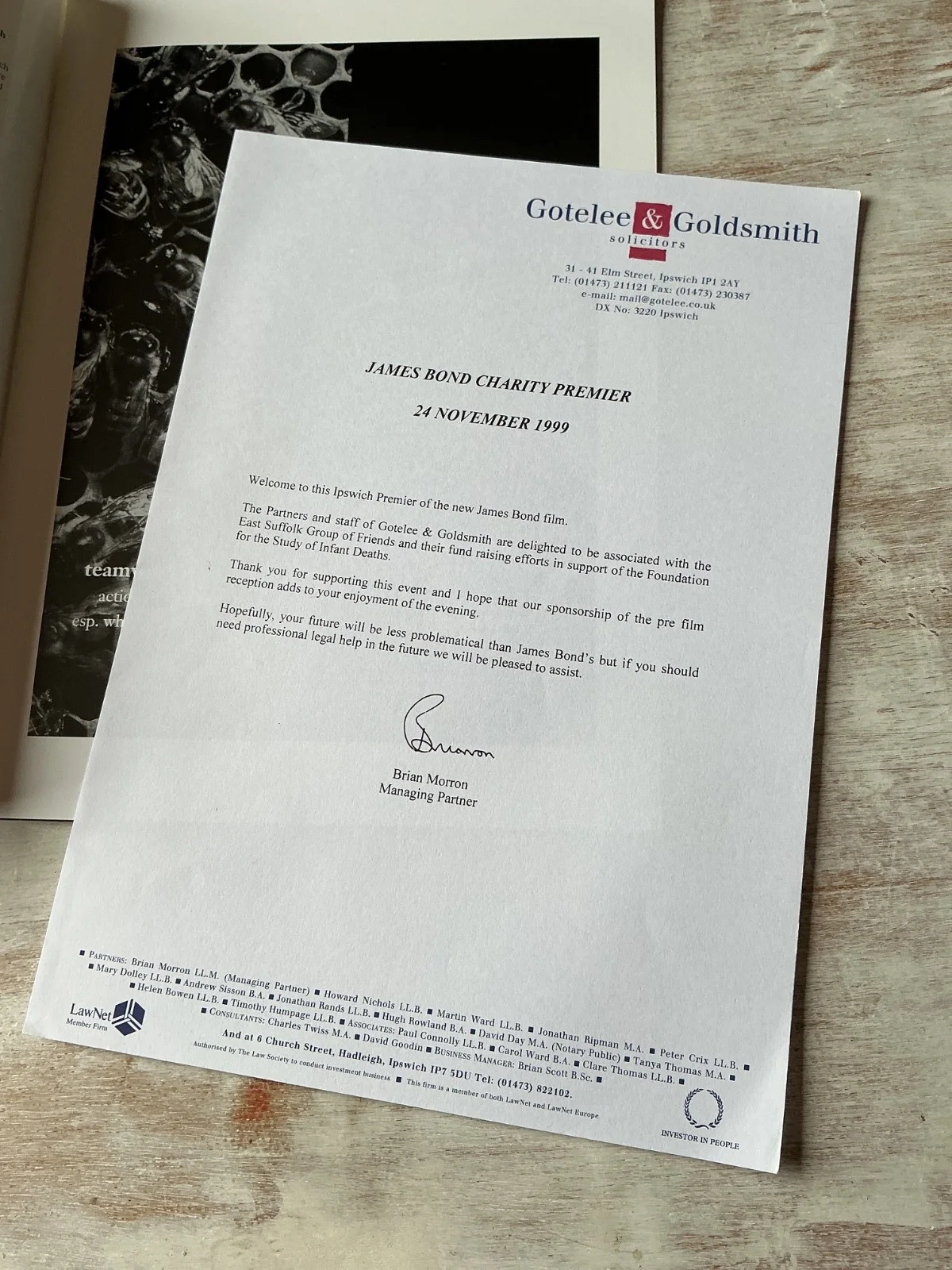 1999 James Bond 007 Ipswich Regional Premier Souvenir Programme Scarce World not, изображение 2