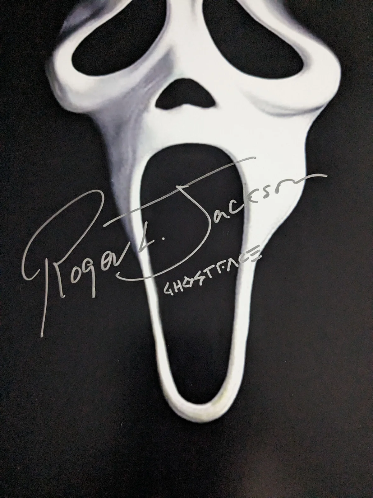 Roger JACKSON Signed Scream 11x17 Movie Poster Ghostface Auto BAS QR JSA A2, image 2