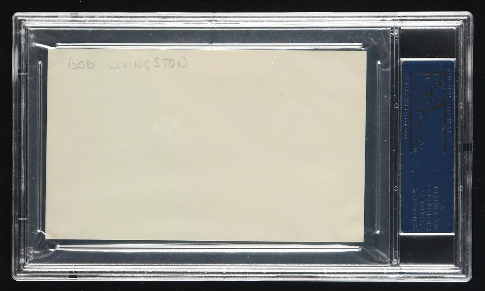 Robert Livingston — Robert (Bob) Livingston Signed 3x5 Index Card with Personalized Note (PSA) - Lon, image 2