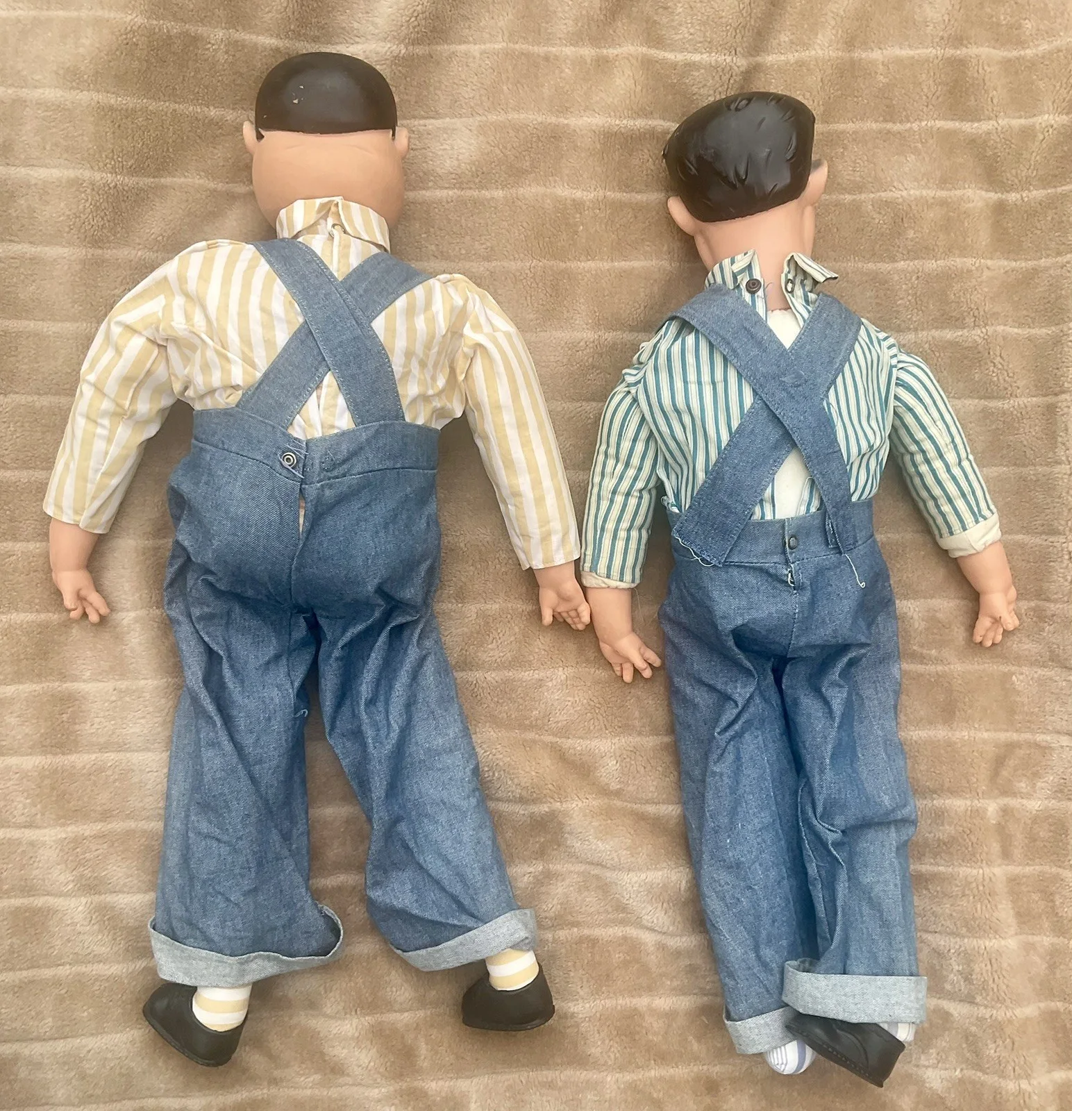 Vintage Large Laurel and Hardy Dolls - Hard Faces - 25”, image 5