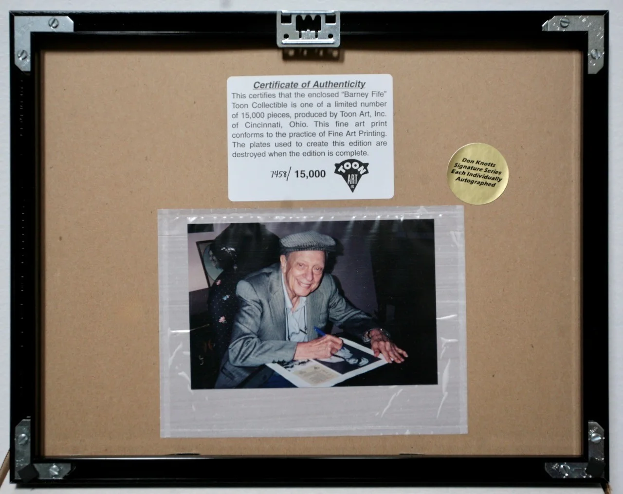 Don Knotts — Barney Fife Framed collection signed by Don Knotts w/COA, #7458/15,000, image 5