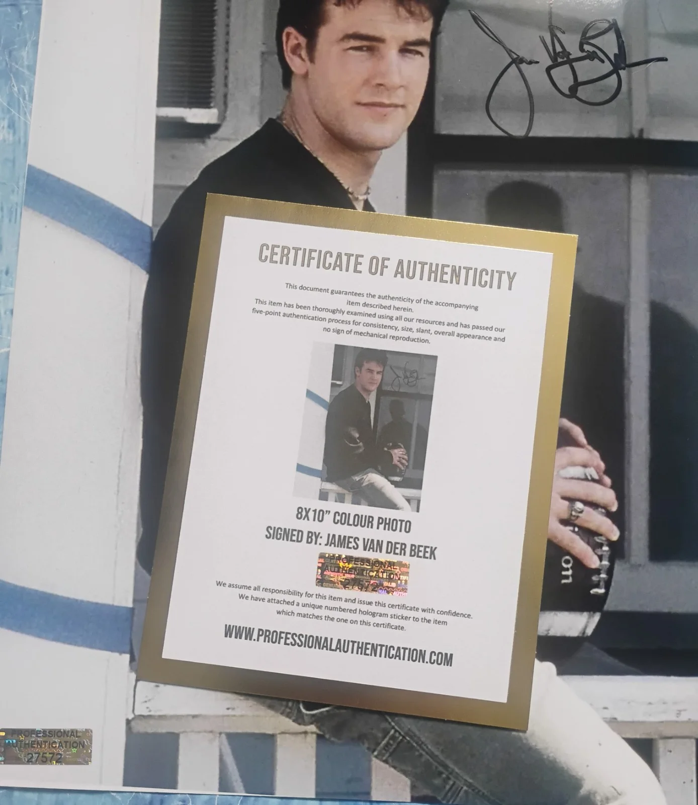 James Van Der Beek Hand Signed 8x10 Photo COA Varsity Blues NO US TARIFFS, изображение 4