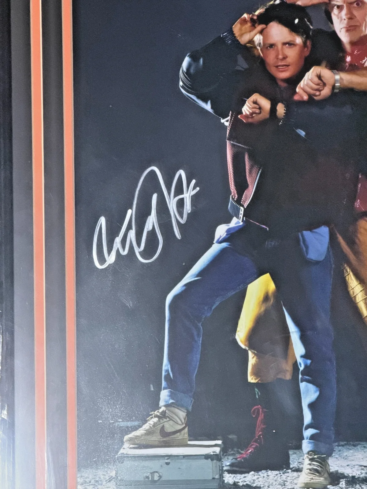 CHRISTOPHER LLOYD MICHAEL J FOX — MICHAEL J FOX CHRISTOPHER LLOYD Signed BACK TO THE FUTURE 16x20 Photo BAS Framed, image 2