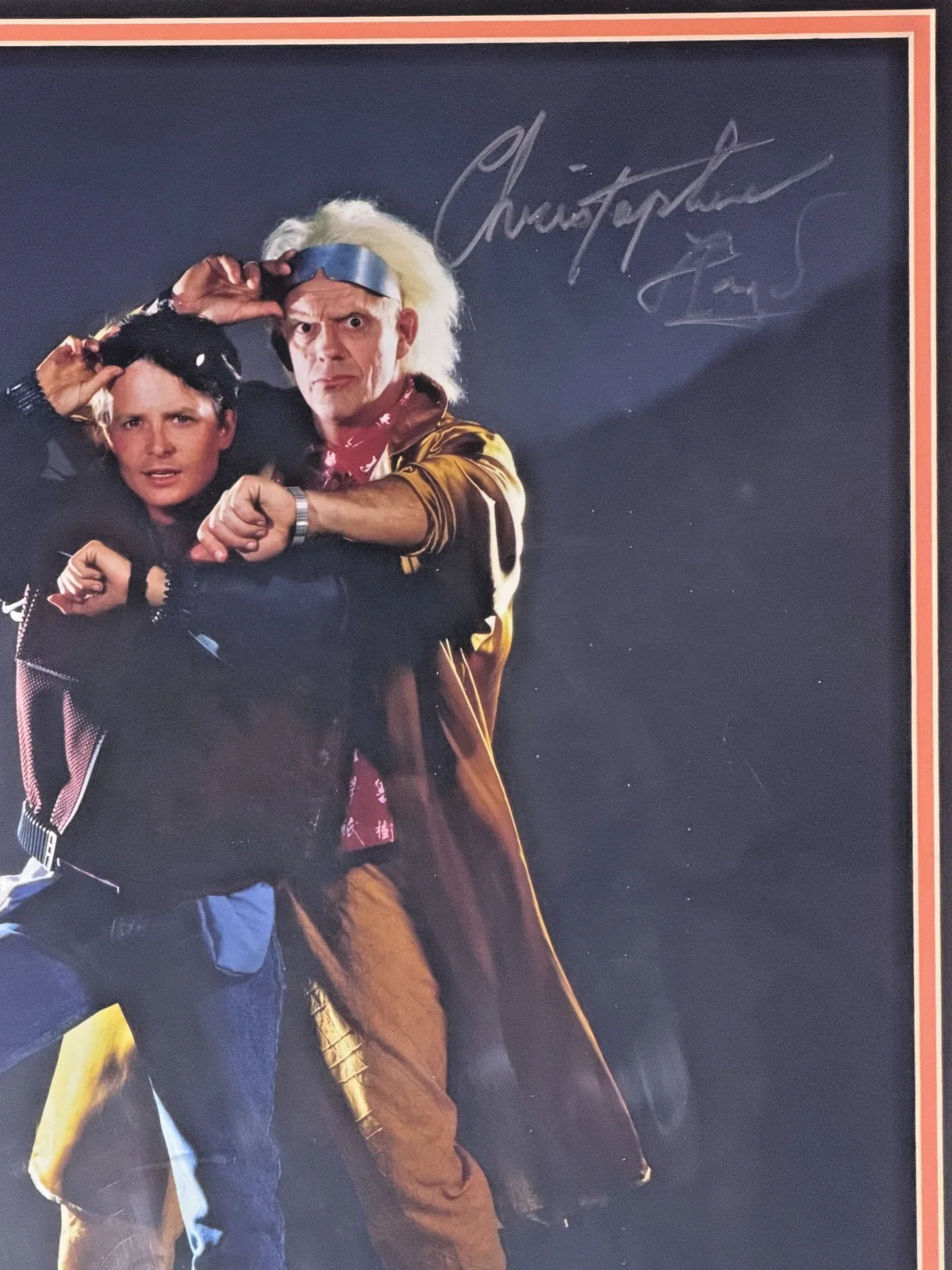 CHRISTOPHER LLOYD MICHAEL J FOX — MICHAEL J FOX CHRISTOPHER LLOYD Signed BACK TO THE FUTURE 16x20 Photo BAS Framed, image 3