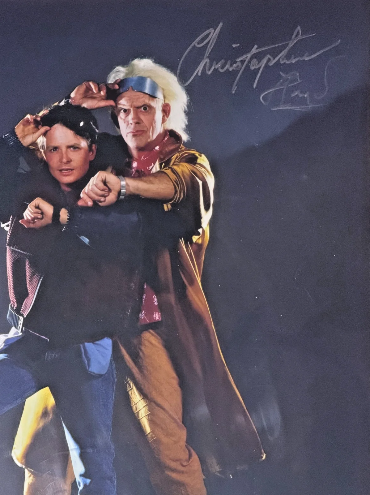 CHRISTOPHER LLOYD MICHAEL J FOX — MICHAEL J FOX CHRISTOPHER LLOYD Signed BACK TO THE FUTURE 16x20 Photo BAS Framed, image 4