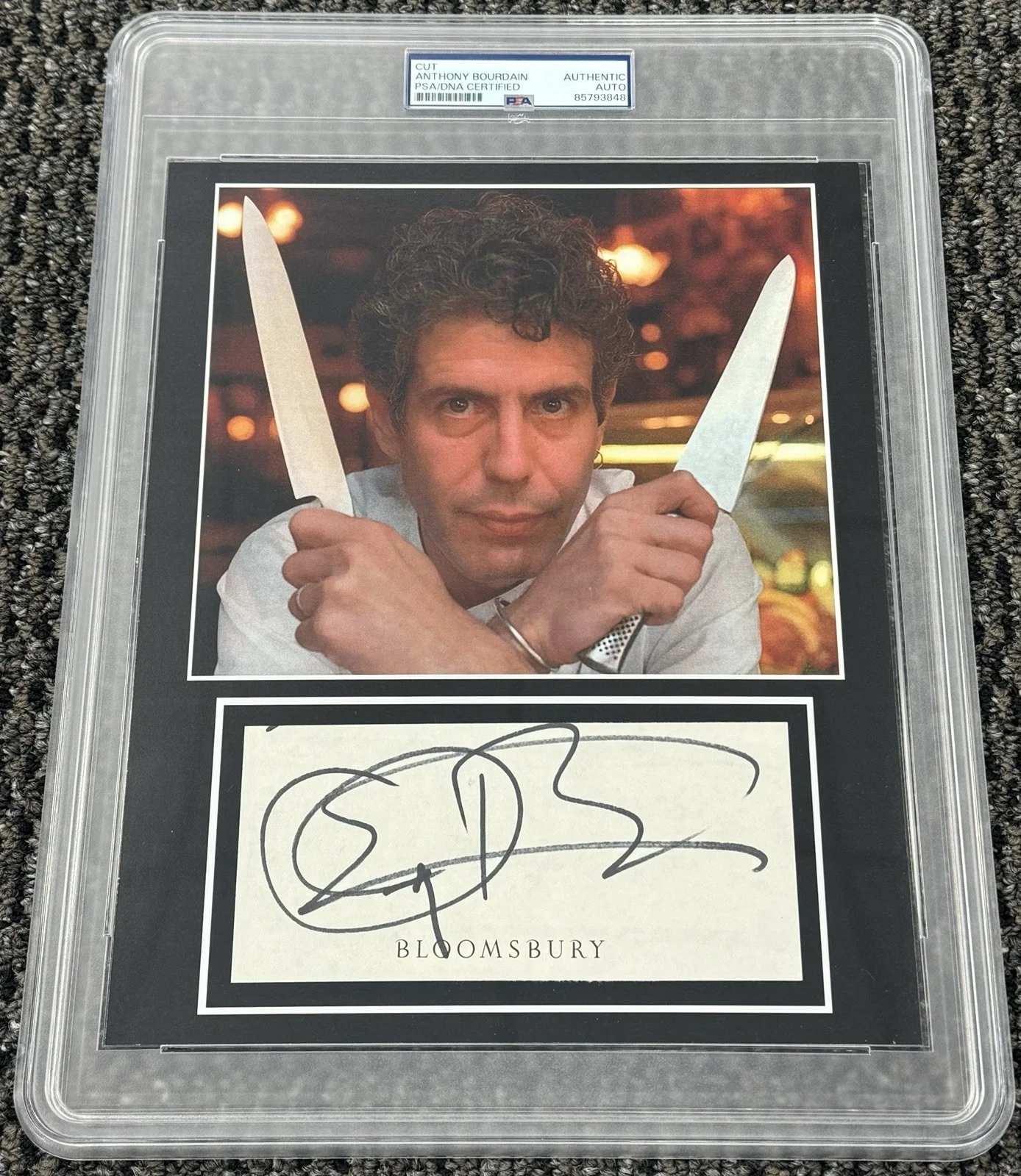 Anthony Bourdain — Anthony Bourdain Signed Autograph 8x10 Custom Photo Display PSA/DNA Encapsulated