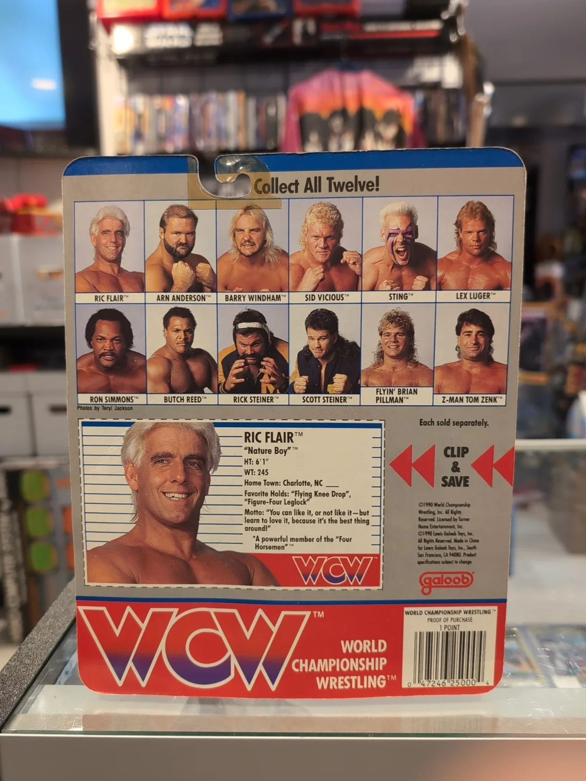 AUTOGRAPHED Vintage Galoob 1990 WCW RIC FLAIR Nature Boy Wrestling Fig Sealed, изображение 2