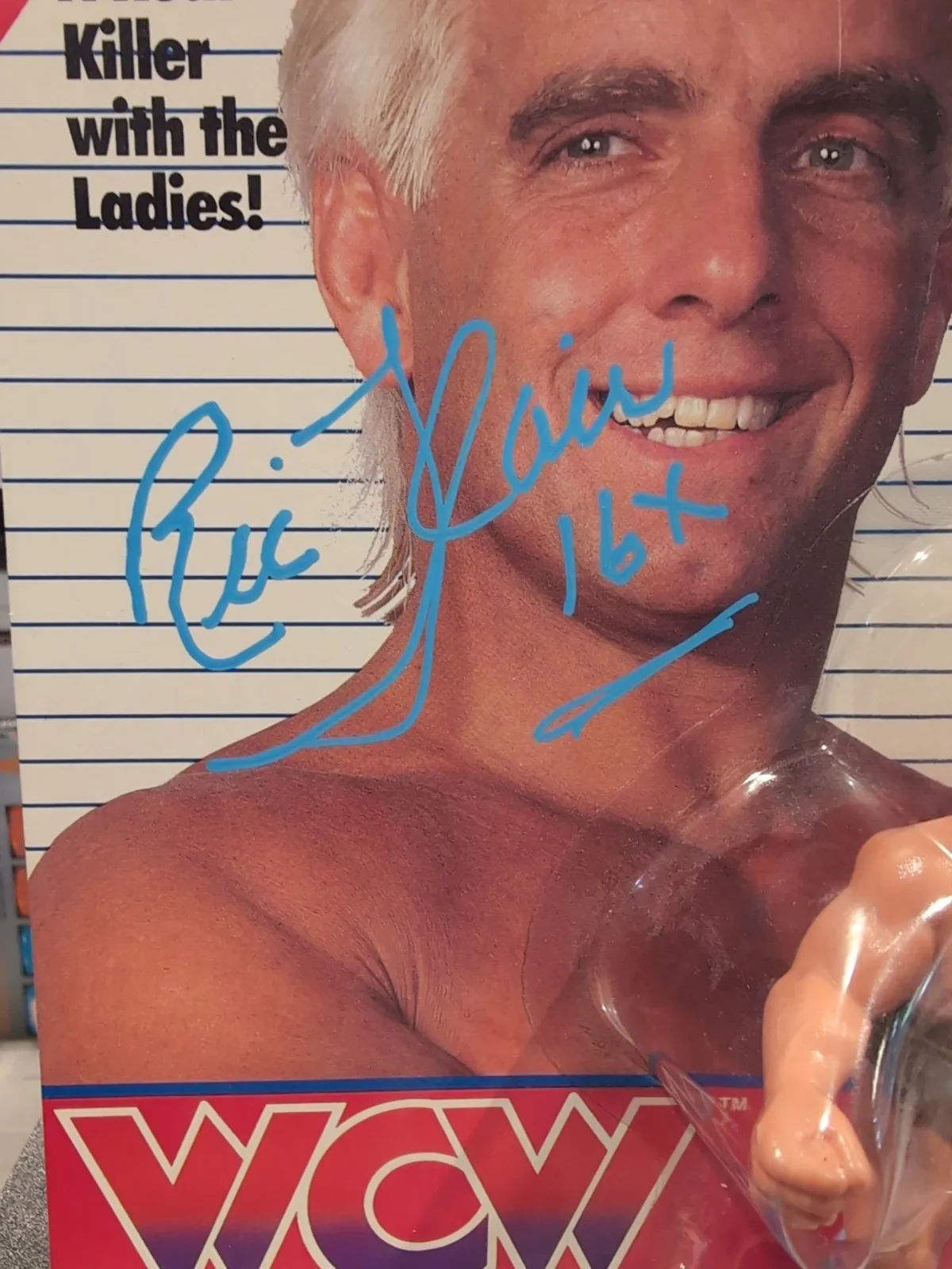 AUTOGRAPHED Vintage Galoob 1990 WCW RIC FLAIR Nature Boy Wrestling Fig Sealed, изображение 3