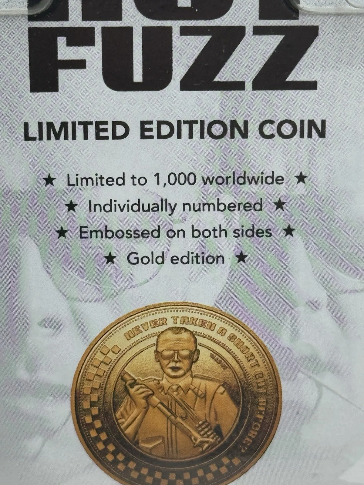 Hot Fuzz Limited Edition Embossed Gold Coin (1000) Memorabilia, изображение 4