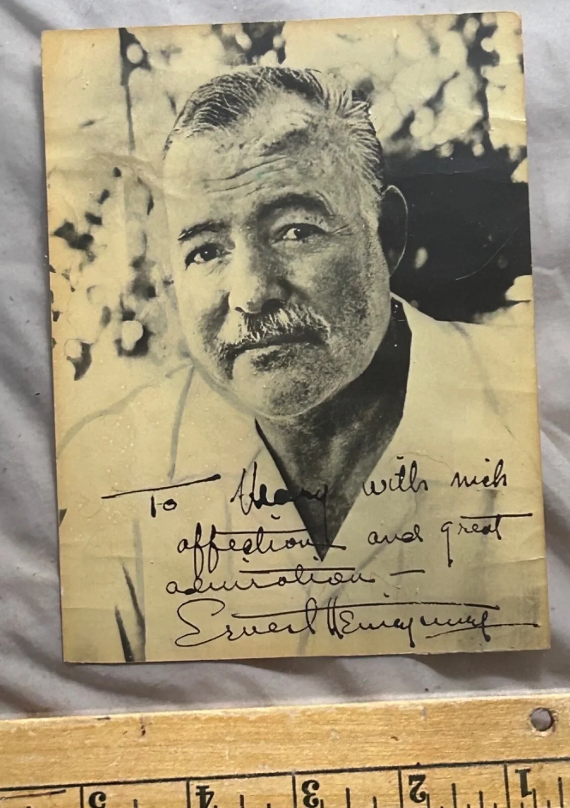 ERNEST HEMINGWAY—SIGNED Photo•Won NOBEL—OldMan•Farewell Arms•BellTolls•SunRises, изображение 3
