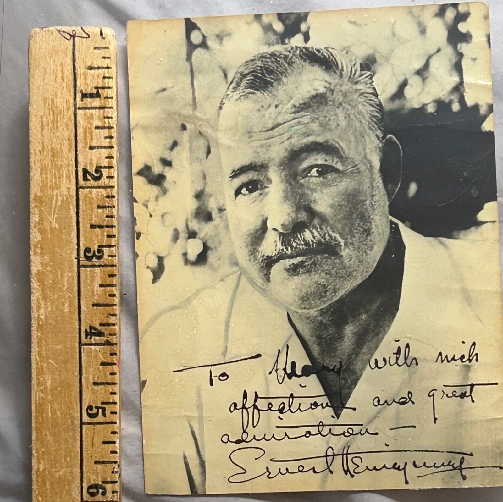 ERNEST HEMINGWAY—SIGNED Photo•Won NOBEL—OldMan•Farewell Arms•BellTolls•SunRises, изображение 4
