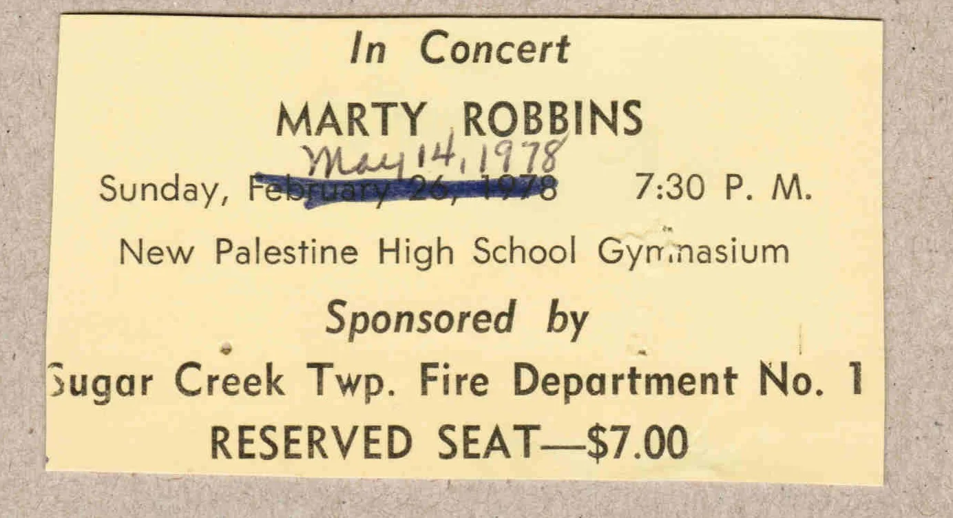 VTG 1978 Marty Robbins Hand Signed Autograph & Fan Taken 3.5 x 3.5 Photo Ticket, изображение 3