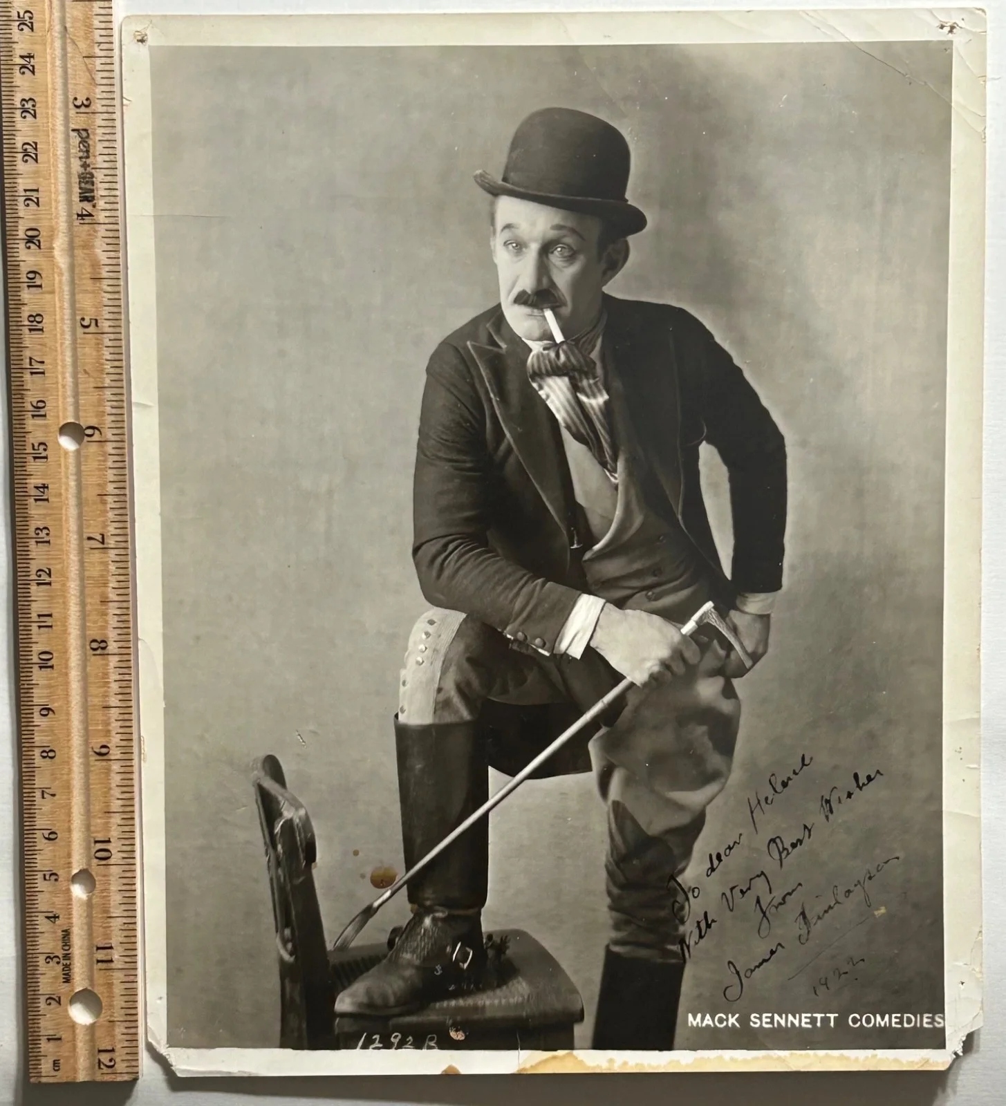JAMES FINLAYSON—SIGNED PHOTO+COA—33Laurel+Hardy•Roach•Sennett•Lubitsch•Hitchcock, image 2