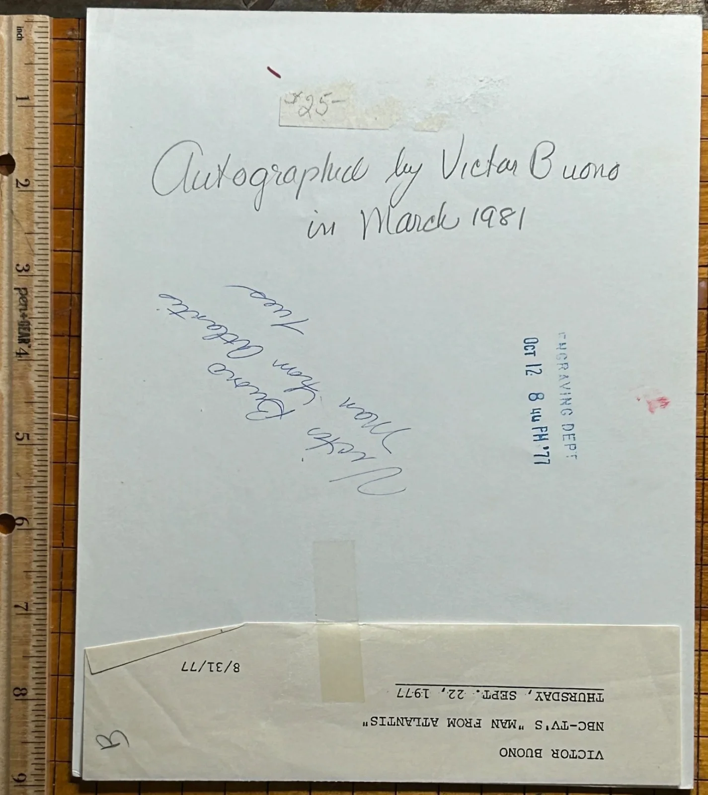 VICTOR BUONO—SIGNED PHOTO—Batman King Tut—Hush Hush•Baby Jane•3 Stooges, изображение 3