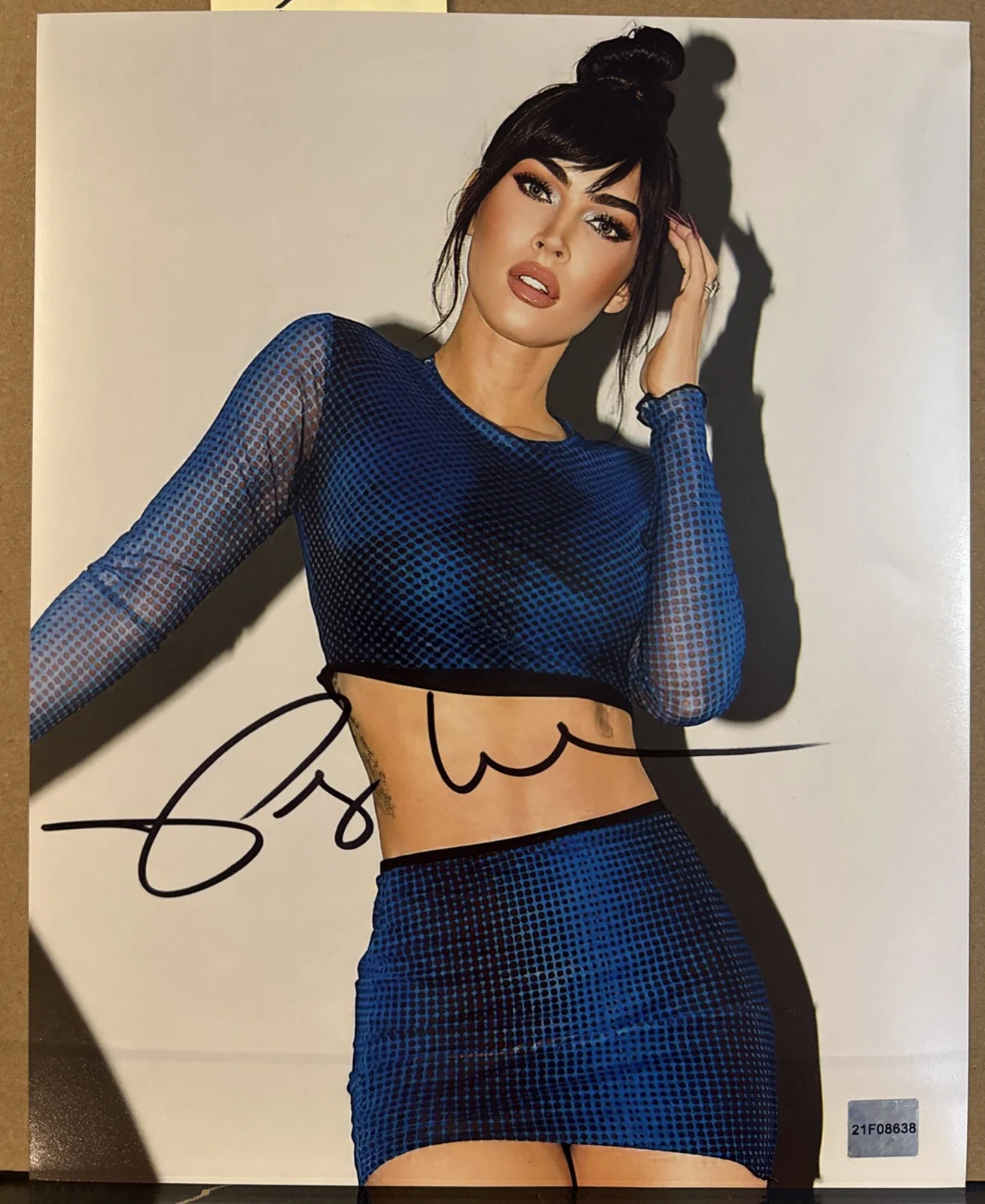 Megan Fox — Megan Fox Blue Dress Signed Autographed Photo 8X10 COA
