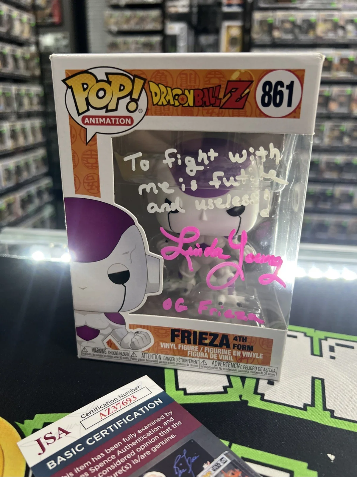 Linda Young — Linda Young Signed Autographed Dragon Ball Z Frieza 4th Form Funko JSA COA