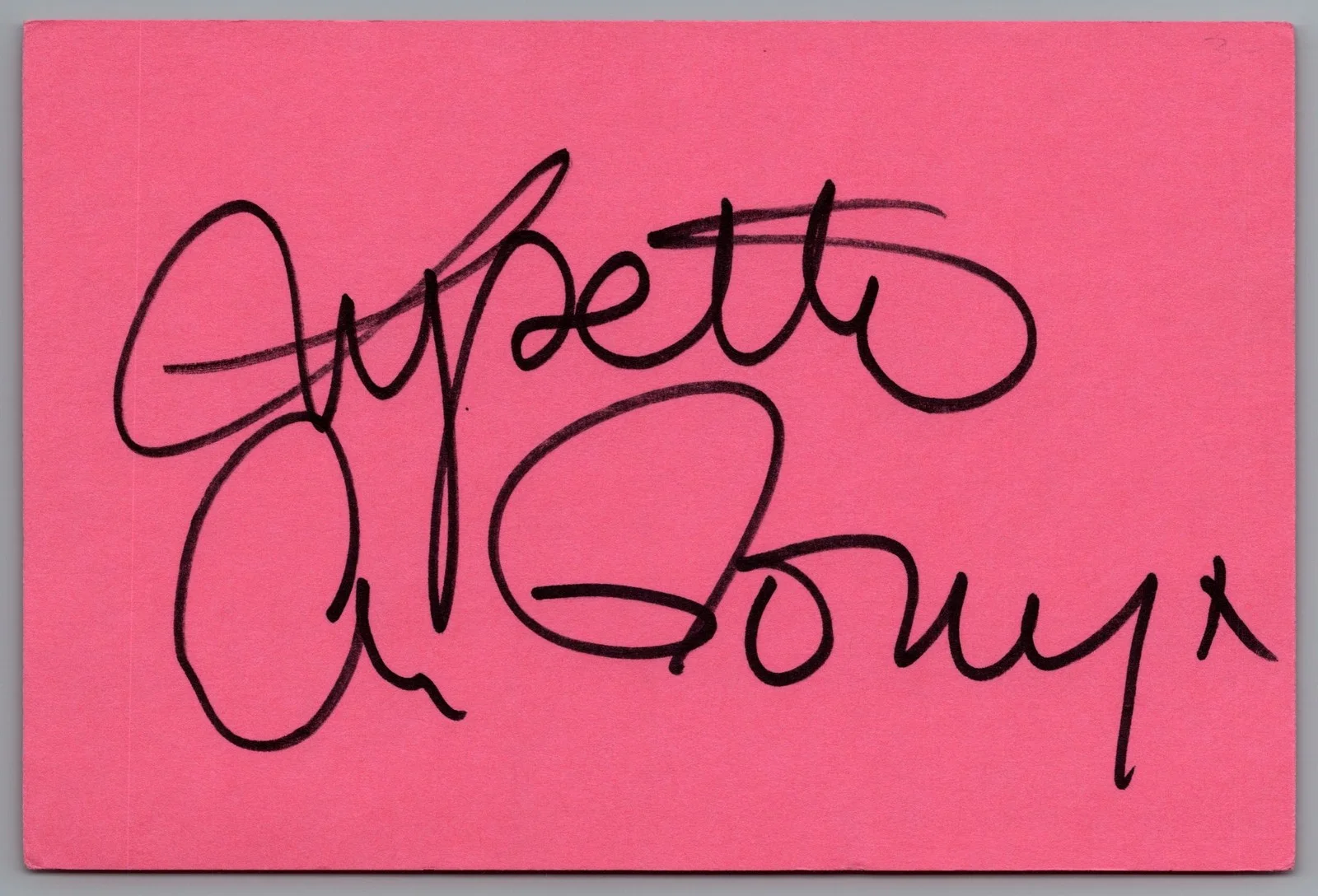 Lysette Anthony — Lysette Anthony Signed 4x6 Index Card Husbands And Wives Autographed