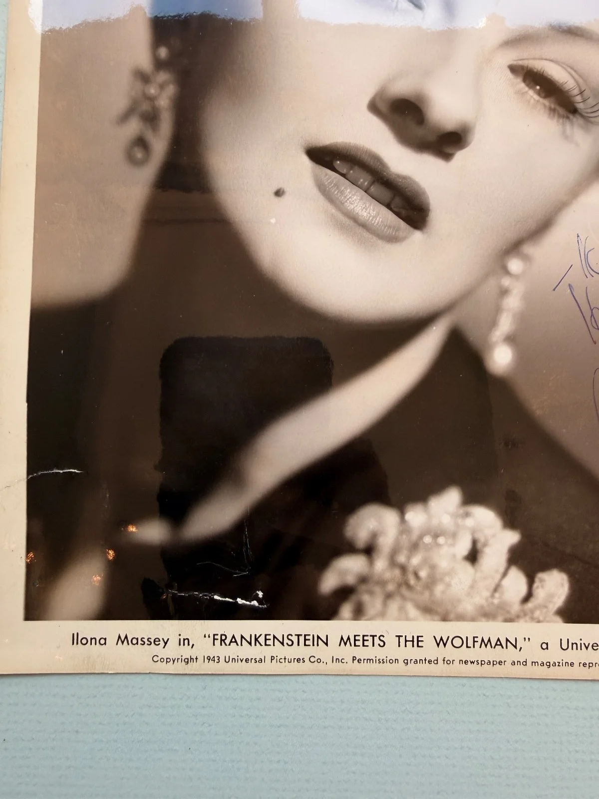 Ilona Massey orig. 1943 press photo from Frankenstein Meets the Wolfman horror, image 2