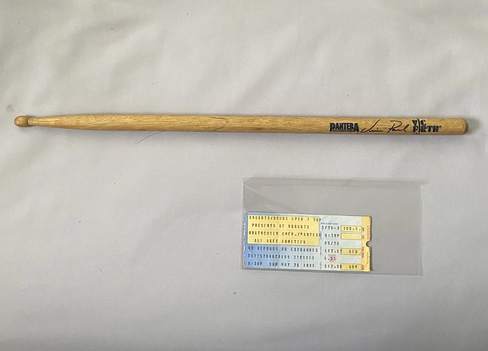 Pantera Cowboys From Hell Drum Stick Vinnie Paul 05/26/1991 Bogarts Cincinnati, изображение 2