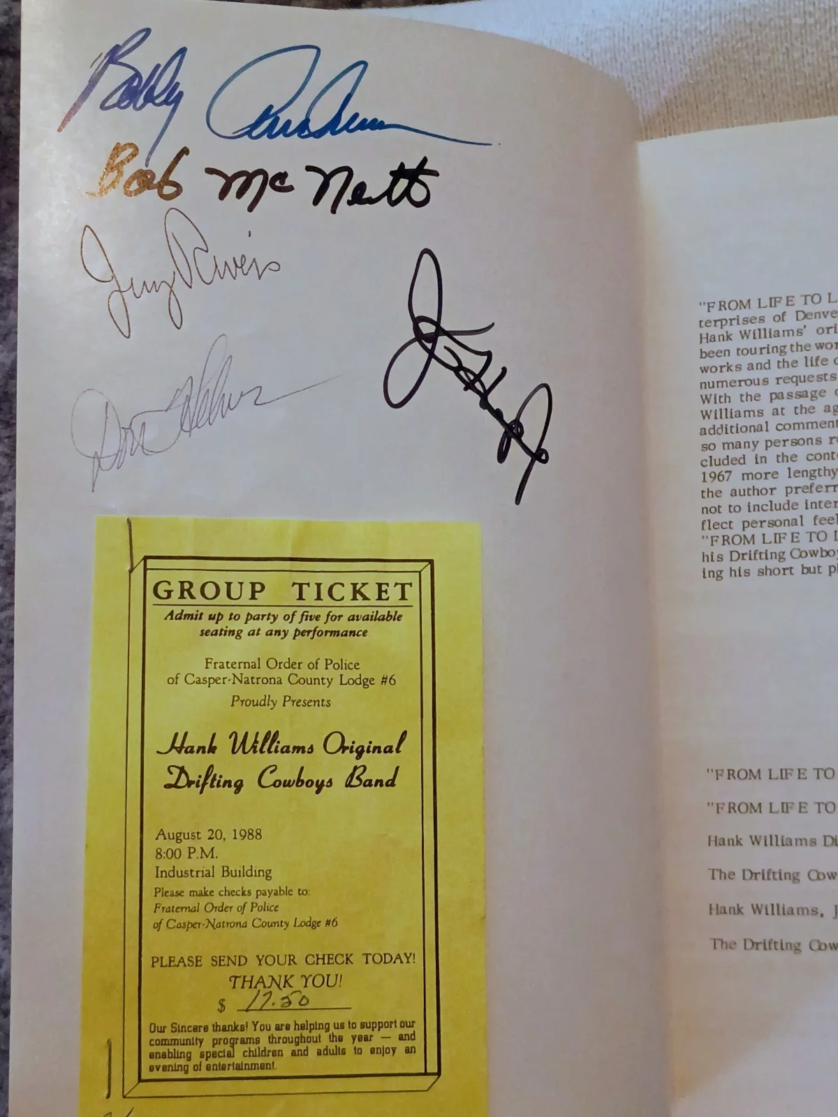 Hank Williams: From Life To Legend by Jerry Rivers, Signed, image 3
