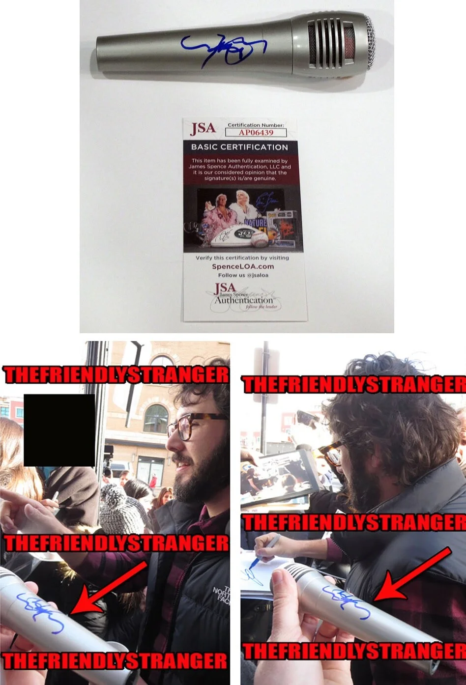 JOSH GROBAN — Josh Groban signed Auto Microphone EXACT PROOF CINEMATIC You Raise Me Up JSA COA