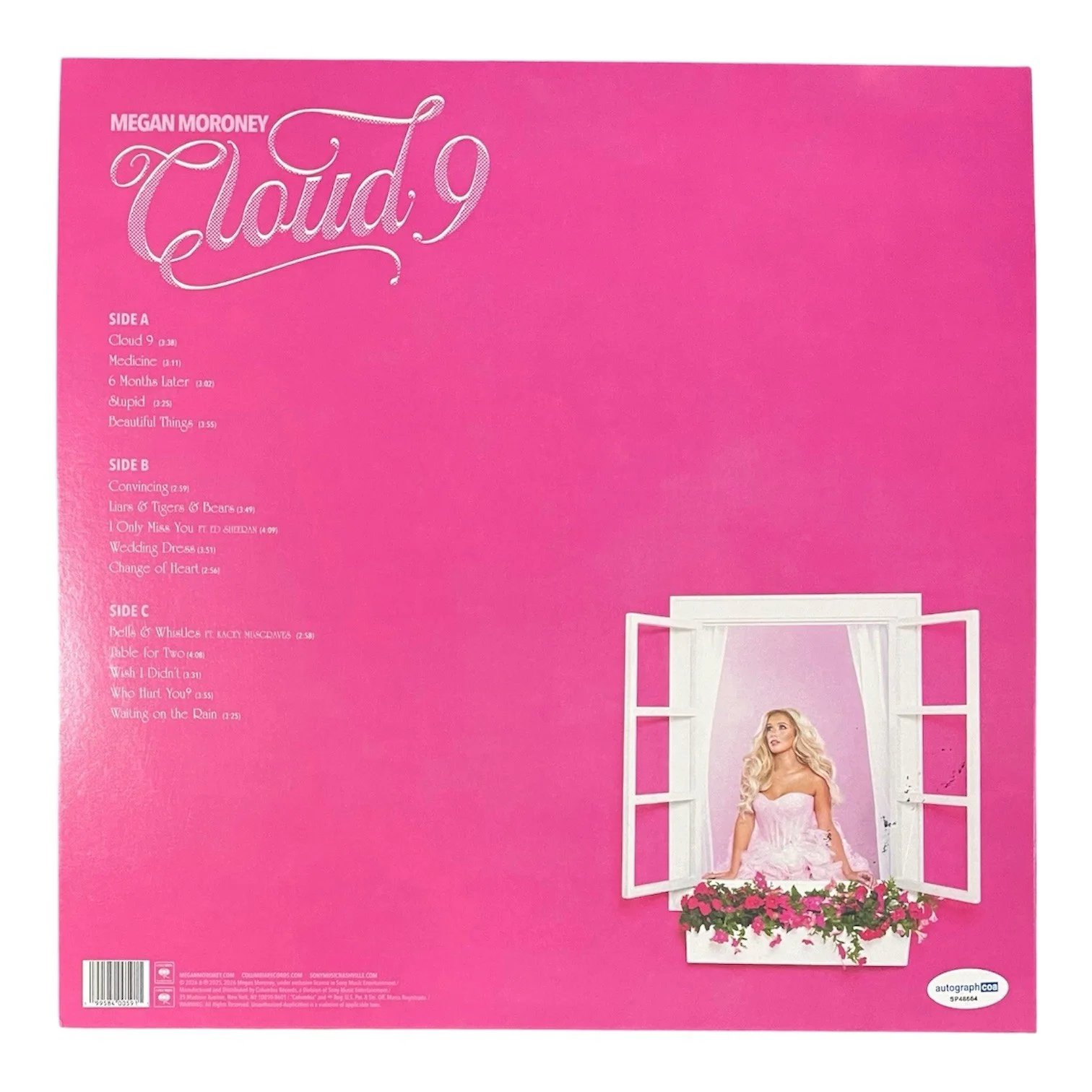 Megan Moroney Signed Autographed Cloud 9 Pink Vinyl Record ACOA, image 3