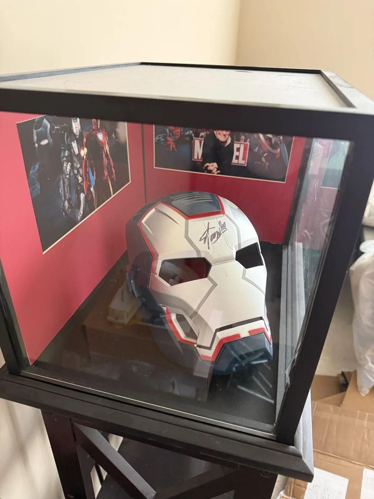 Authentic Signed Stan Lee Iron Patriot Helmet, image 2