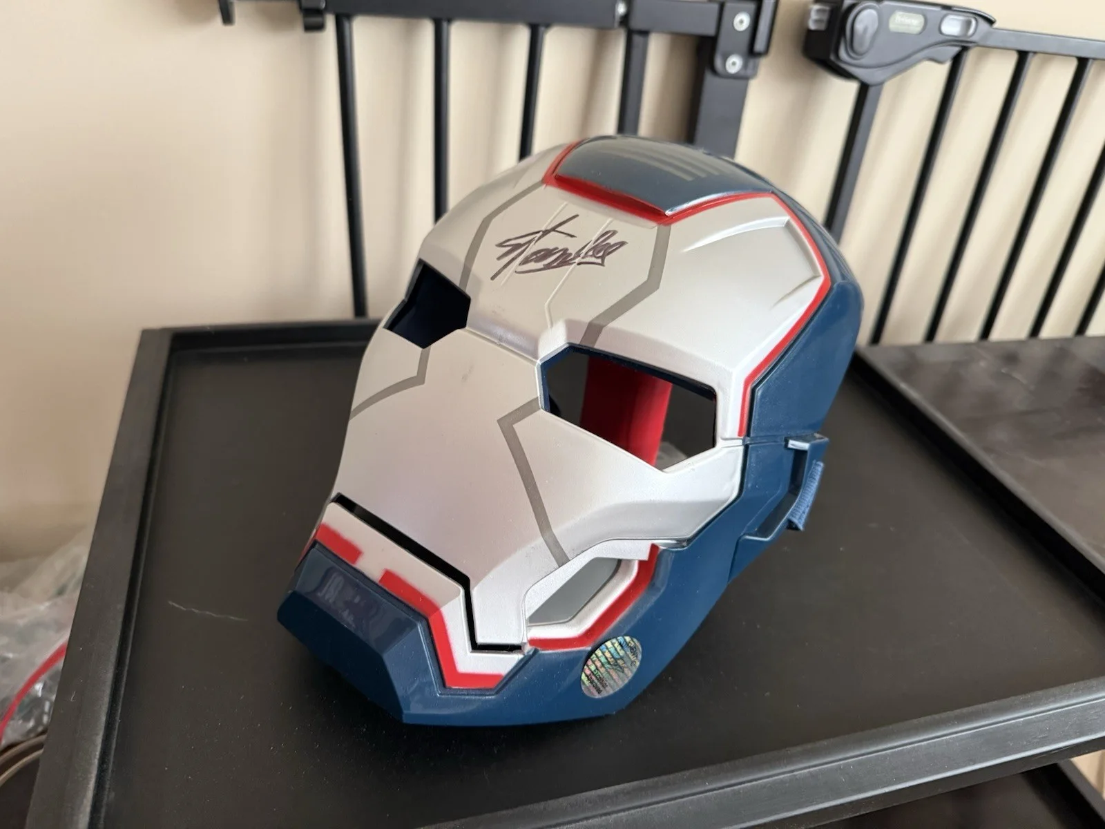 Authentic Signed Stan Lee Iron Patriot Helmet, image 4