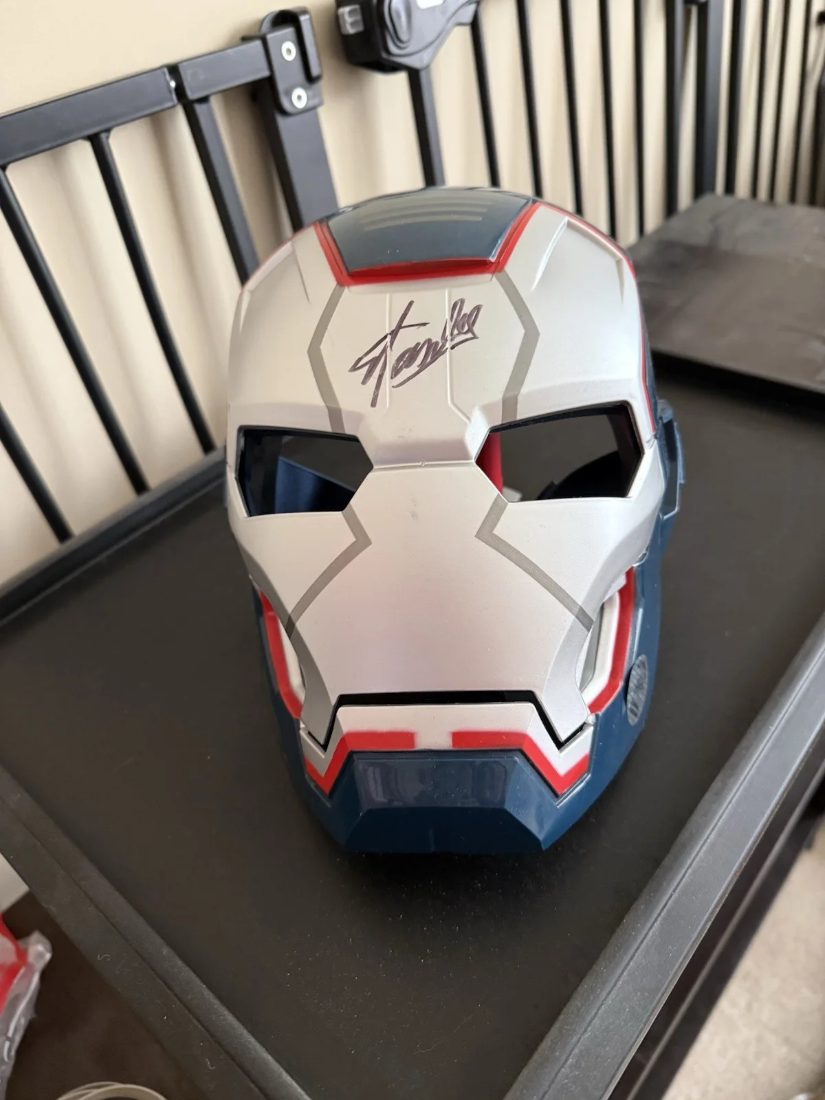 Authentic Signed Stan Lee Iron Patriot Helmet, image 5