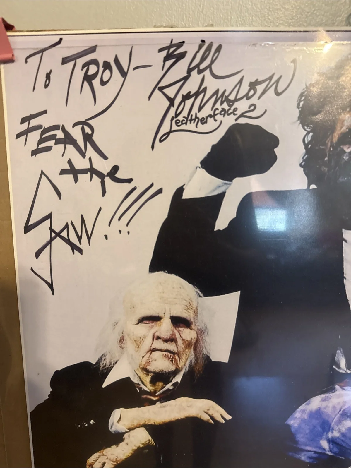 Leather face Texas Chainsaw Massacre 2 Autographed Poster 24x36, image 2