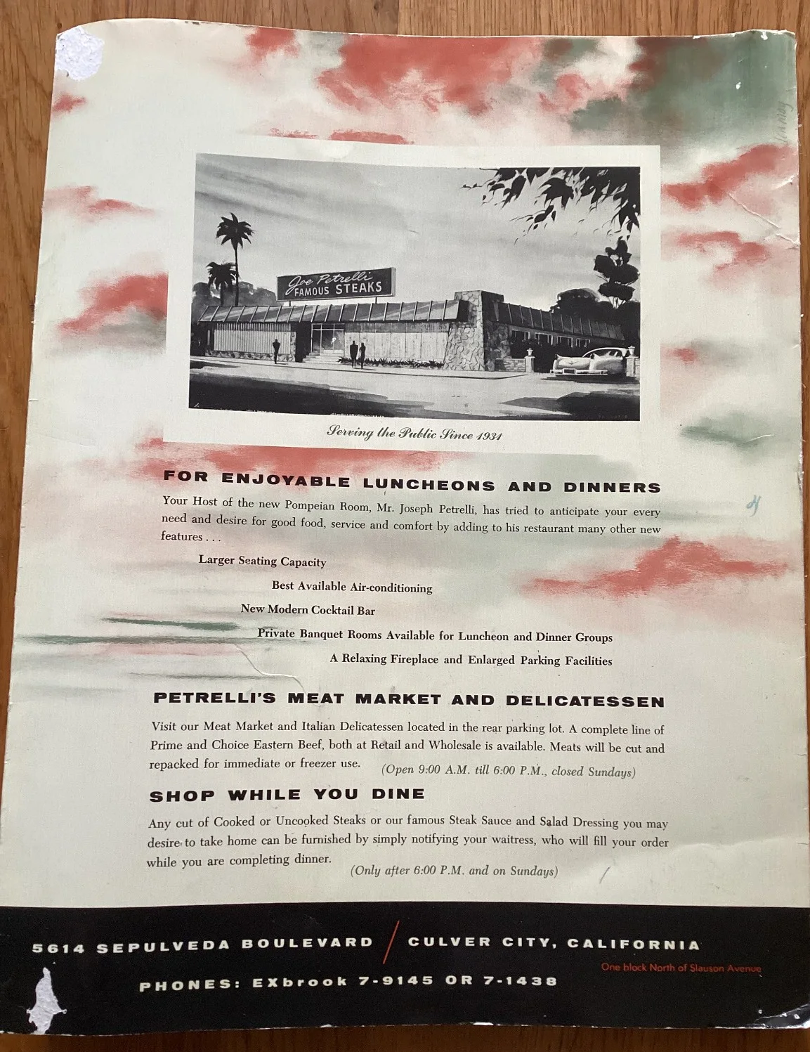 MOE HOWARD — MOE HOWARD AUTOGRAPHED THREE STOOGES JOE PETRELLI'S AIRPORT CAFE VINTAGE MENU, изображение 3