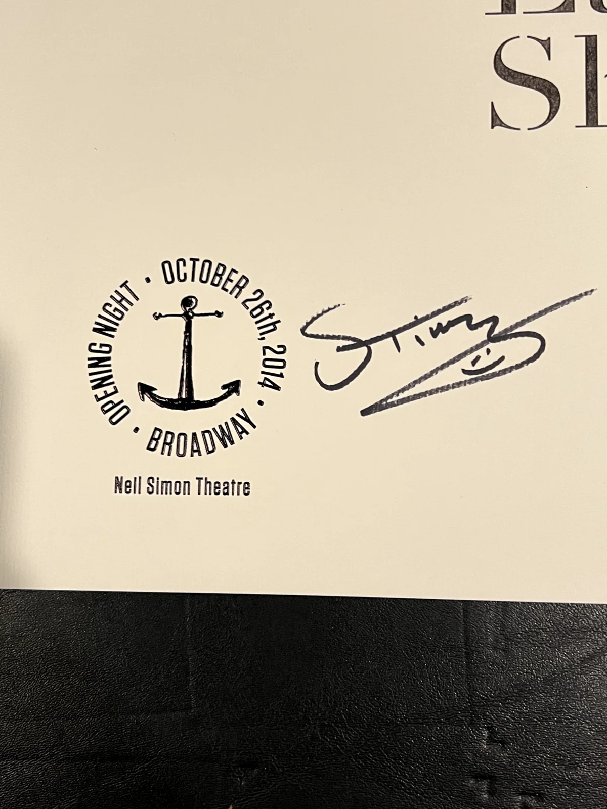 Sting — The Last Ship Opening Night Poster Hand Signed Sting Gift from Sting to G2U, изображение 2