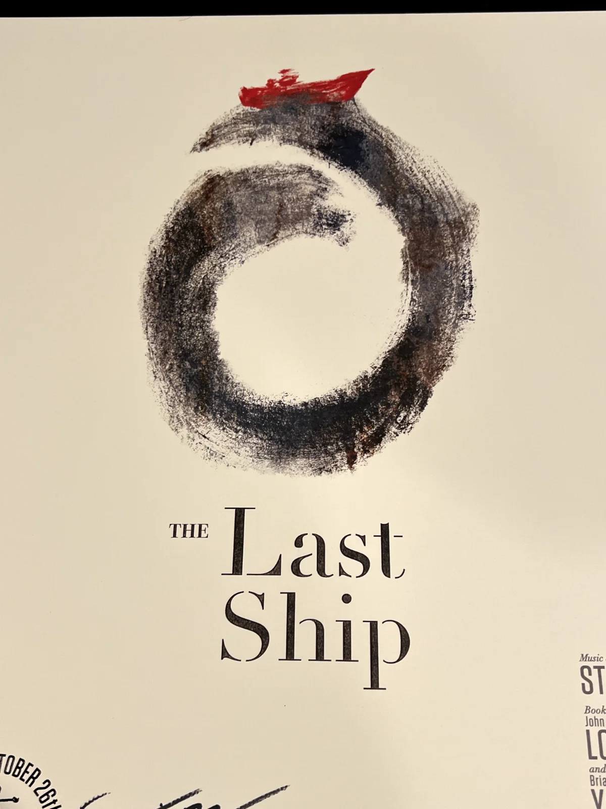 Sting — The Last Ship Opening Night Poster Hand Signed Sting Gift from Sting to G2U, изображение 3