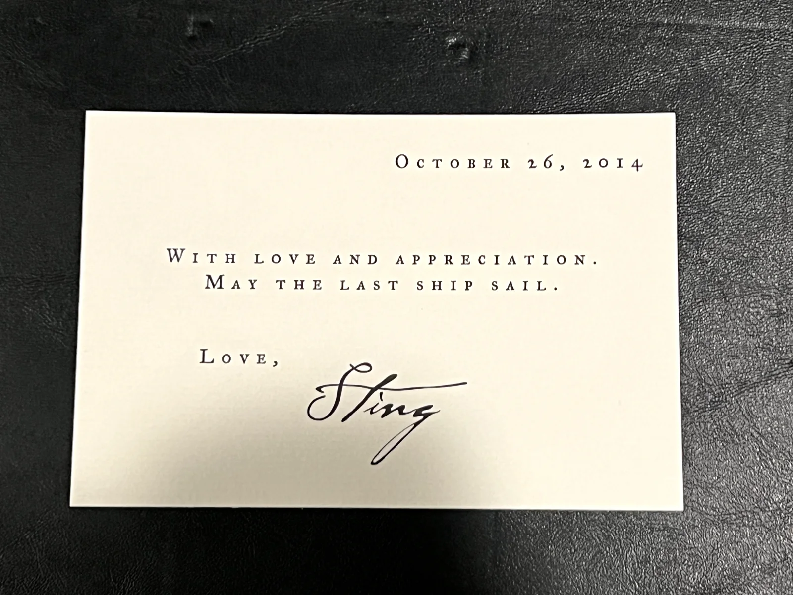 Sting — The Last Ship Opening Night Poster Hand Signed Sting Gift from Sting to G2U, изображение 5
