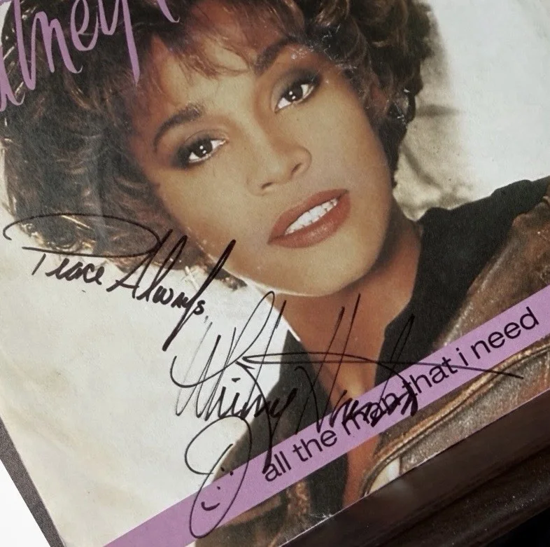 1987 Whitney Houston Signed "I Wanna Dance With Somebody" 45 Record Autograph, изображение 5