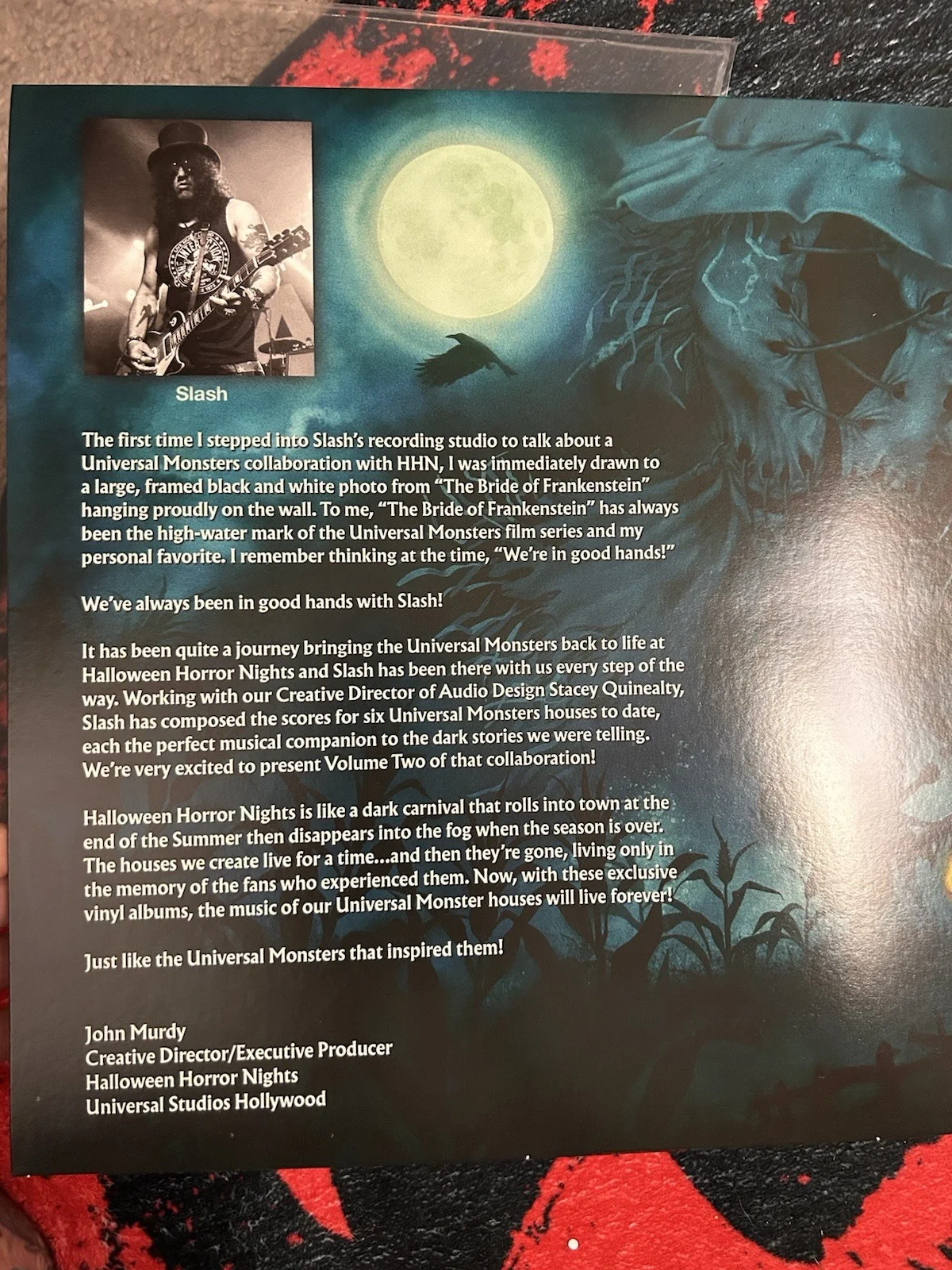 Halloween Horror Nights Vol 2 SLASH SIGNED Vinyl Guns n Roses Universal Studios, изображение 4