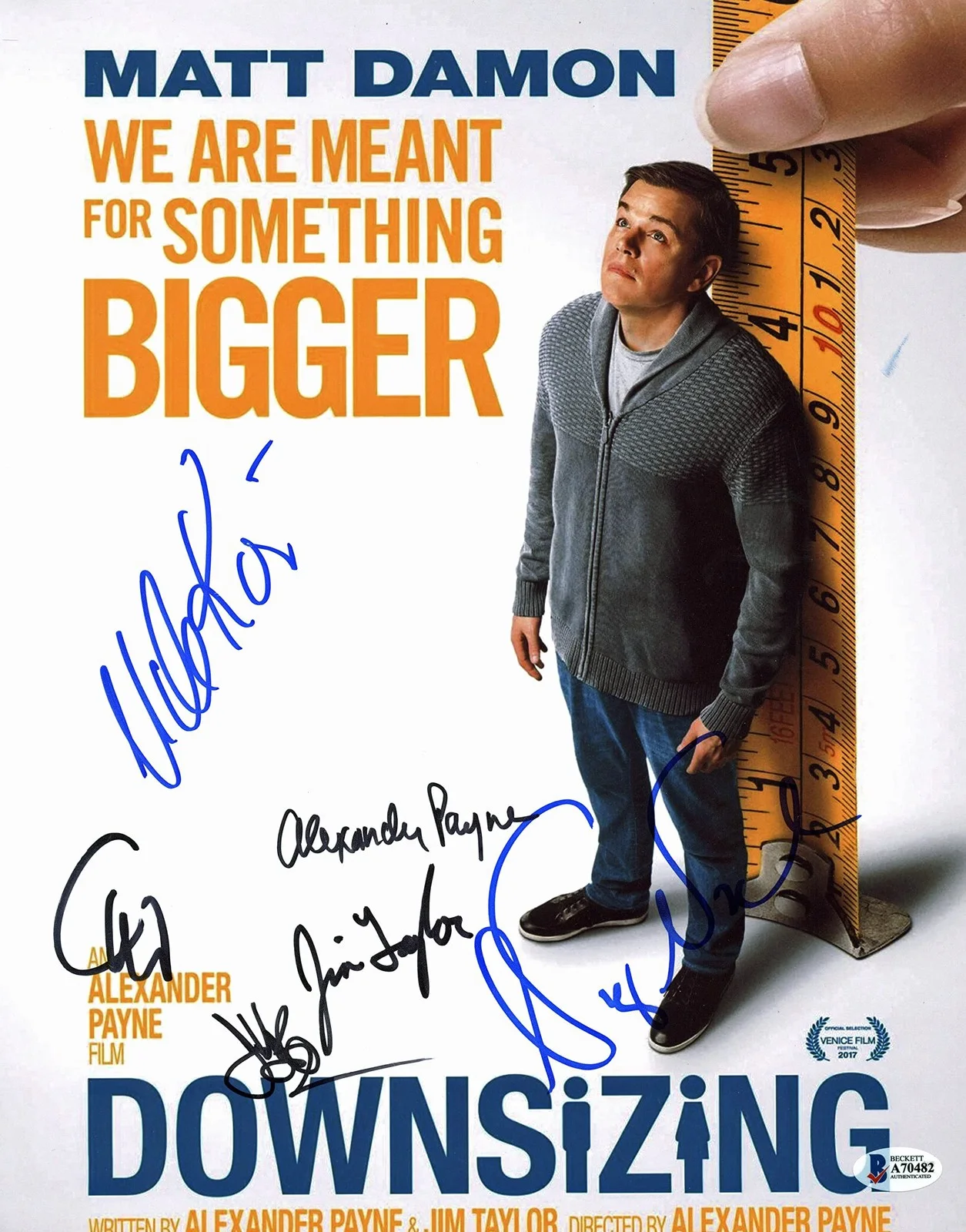 Alexander Payne, Christoph Waltz, James Van Der Beek, Niecy Nash — Downsizing (6) Payne, Waltz, Nash, Taylor, Kier Signed 11x14 Photo BAS #A70482, изображение 4