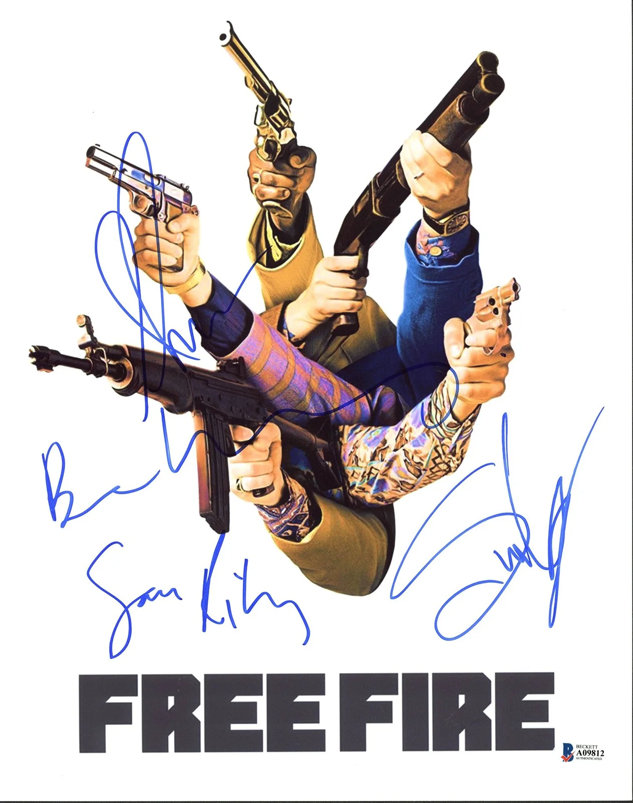 Armie Hammer, Sam Riley, Ben Wheatley, One Other — Free Fire (Armie Hammer, Sam Riley +2) Authentic Signed 11X14 Photo BAS #A09812, image 4