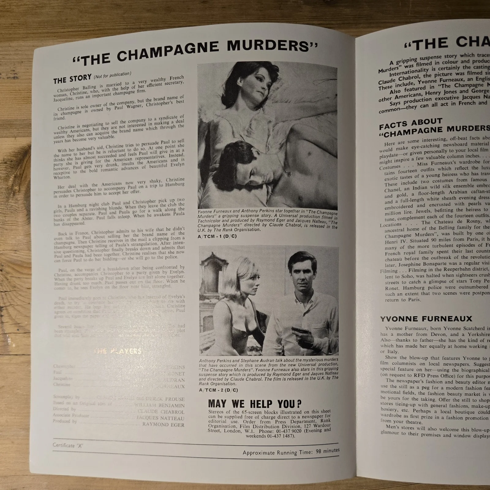 THE CHAMPAGNE MURDERS 1967 UK press publicity services book posters ads stills, изображение 2