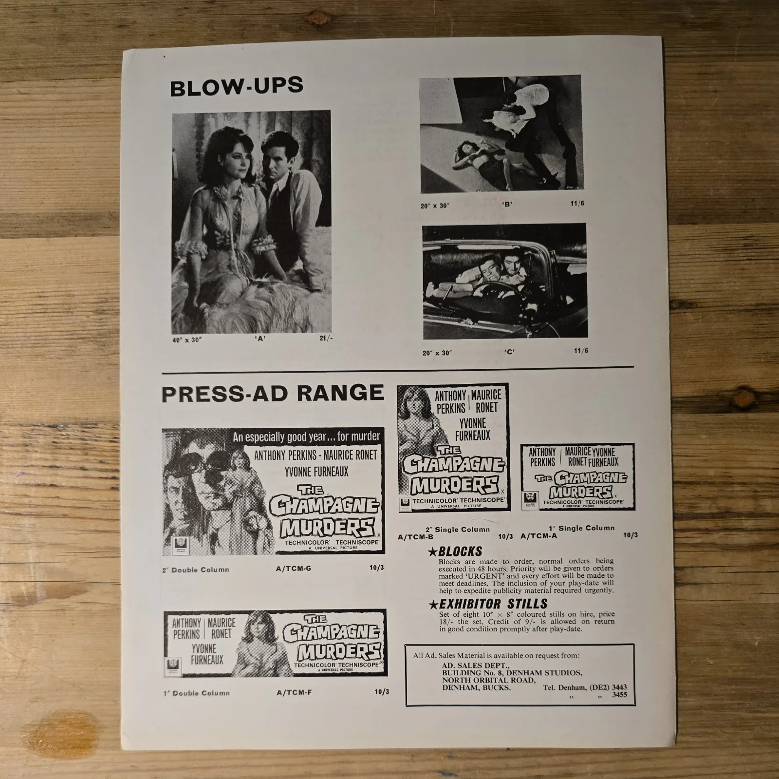 THE CHAMPAGNE MURDERS 1967 UK press publicity services book posters ads stills, изображение 3