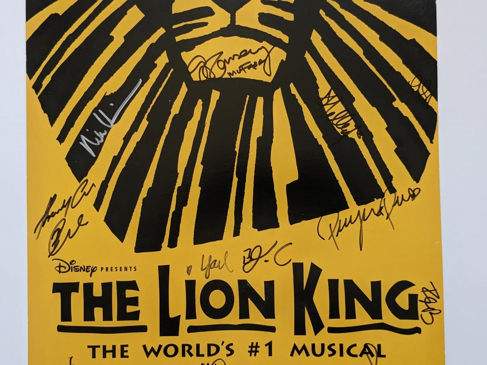 THE LION KING MUSICAL Cast SIGNED POSTER Disney TOUR Broadway 14" by 22" Unframe, image 4