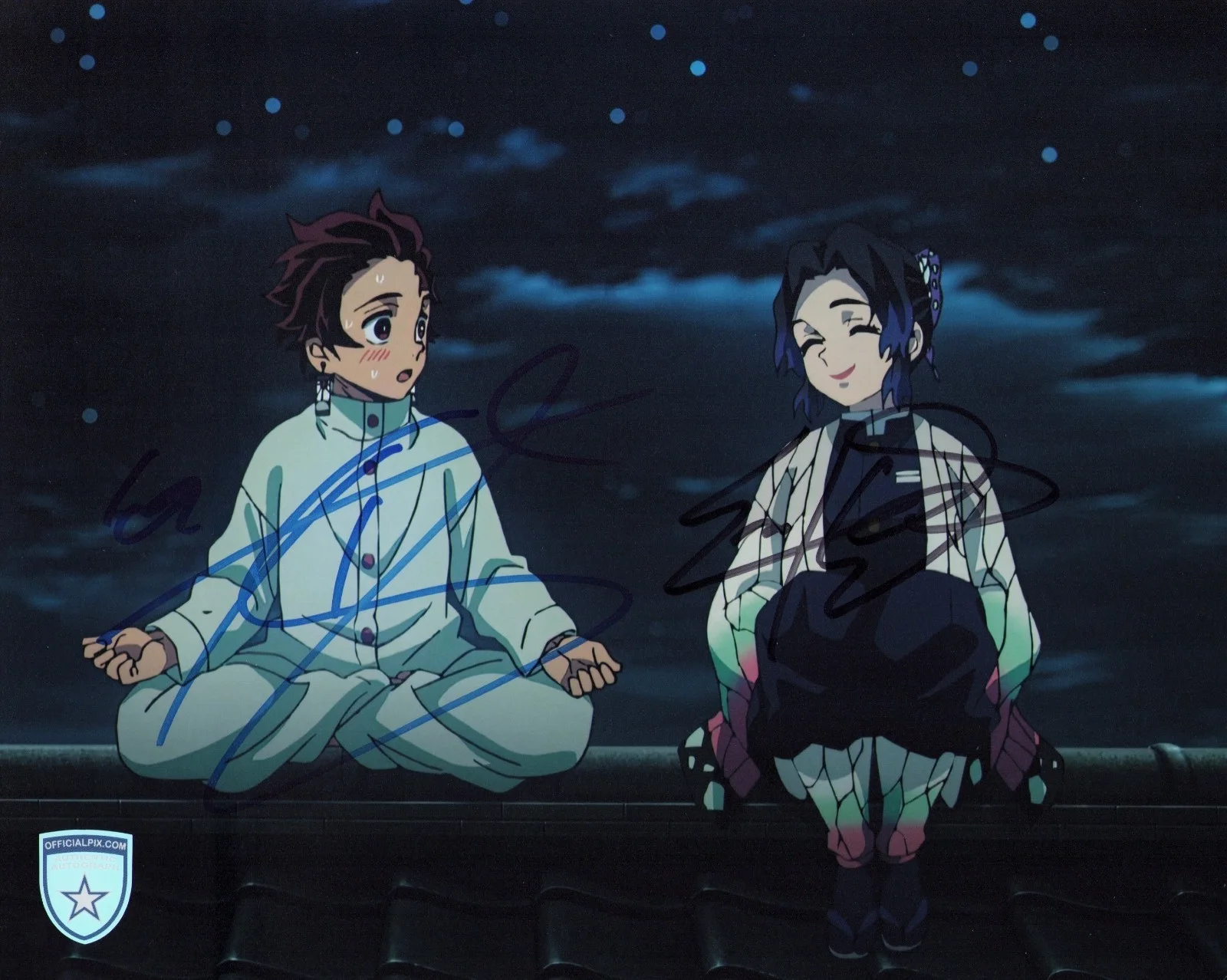 Erika Harlacher, Zach Aguilar — Signed Demon Slayer Harlacher Aguilar Tanjiro Shinobu 8x10 w/ Official Pix COA