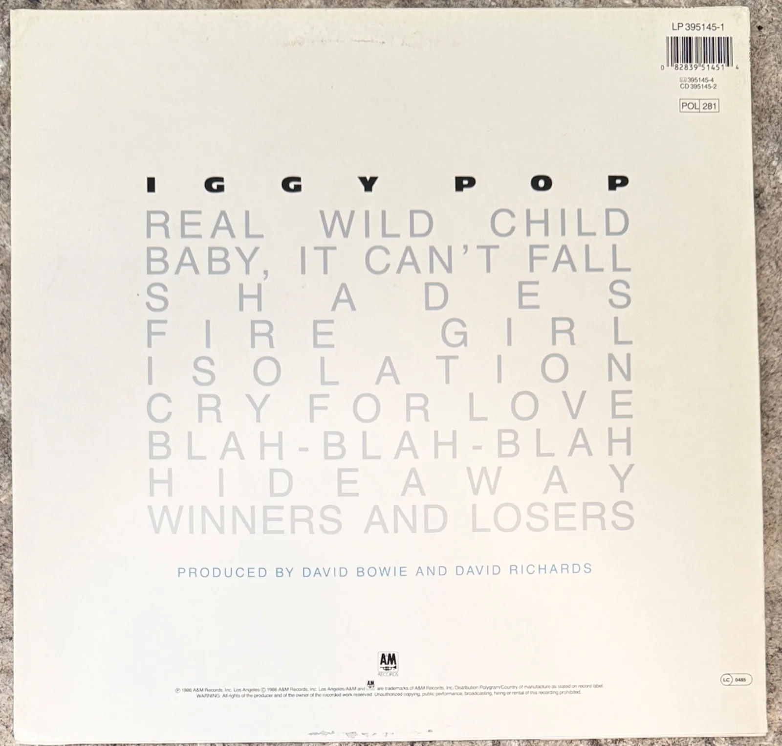 Iggy Pop : signed Blah Blah Blah autographed Lp vinyl ( The Stooges ), image 2