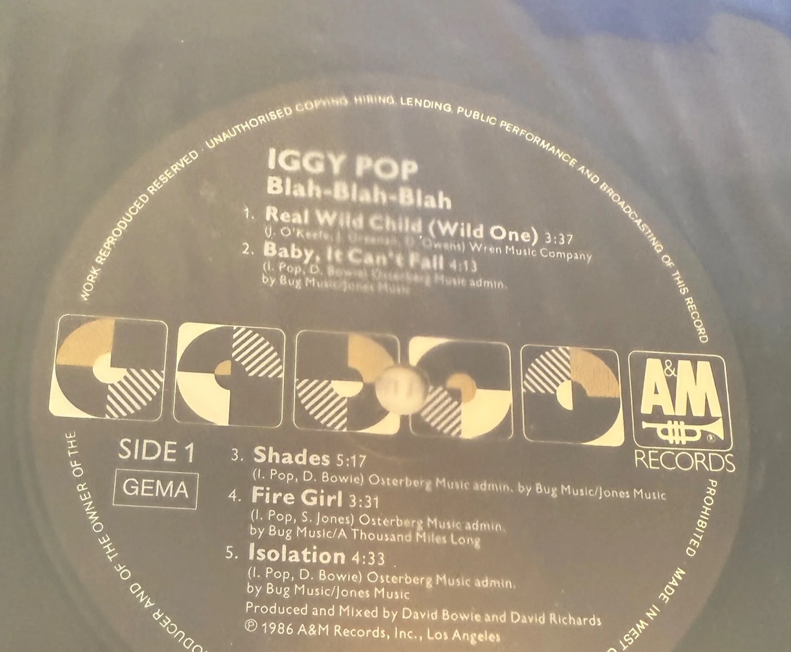 Iggy Pop : signed Blah Blah Blah autographed Lp vinyl ( The Stooges ), image 5