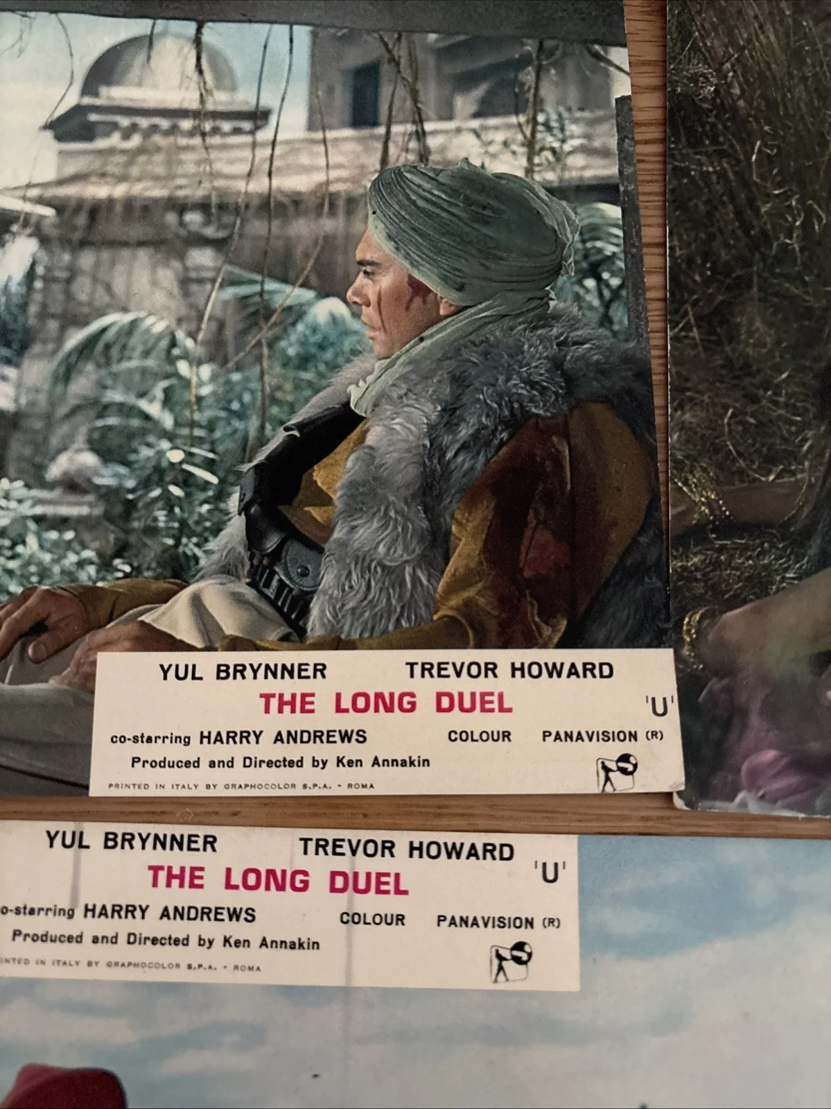 THE LONG DUEL 10 x8 LOBBY CARD YUL BRYNNER TREVOR HOWARD 1967 set of 5, изображение 2