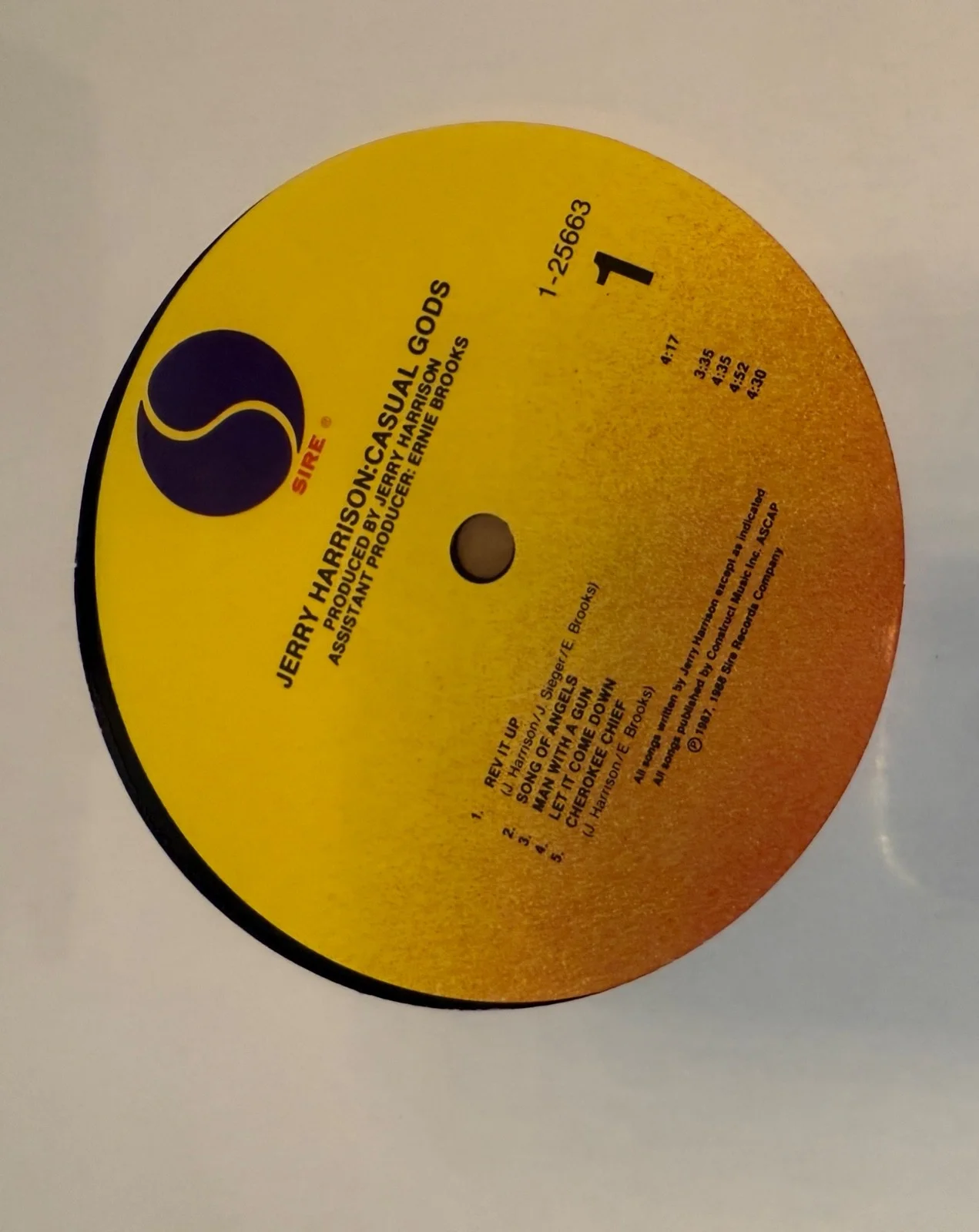 Jerry Harrison of Talking Heads : signed Casual Gods autographed Lp vinyl, изображение 4